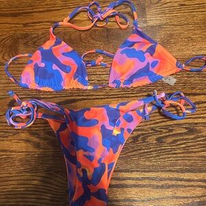 Vibrant Orange and Purple Bikini